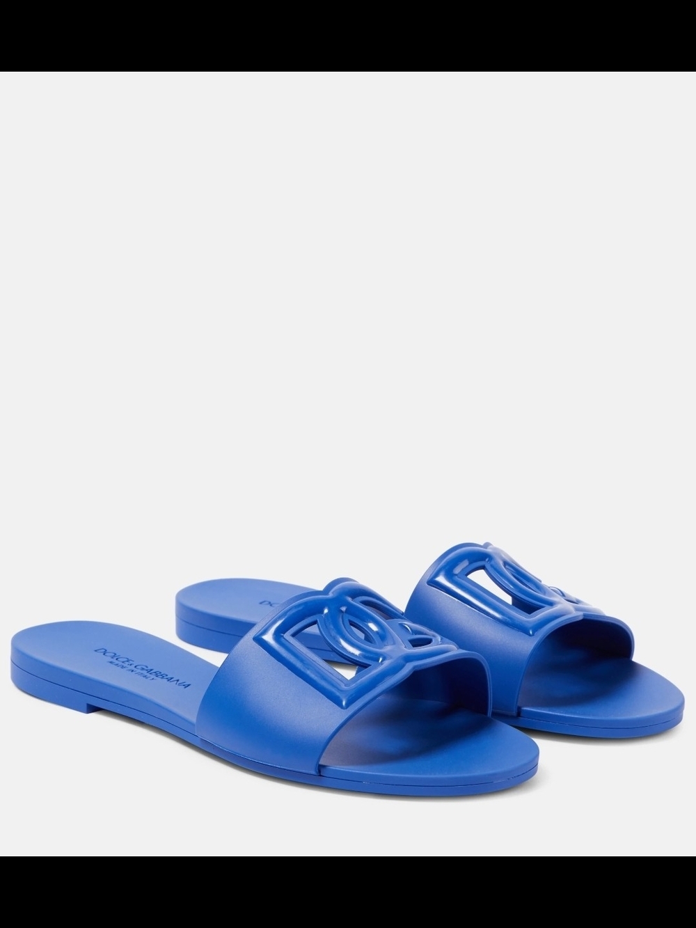 Dolce & Gabbana Royal Blue Logo Slide Sandals - Picture 3 of 3